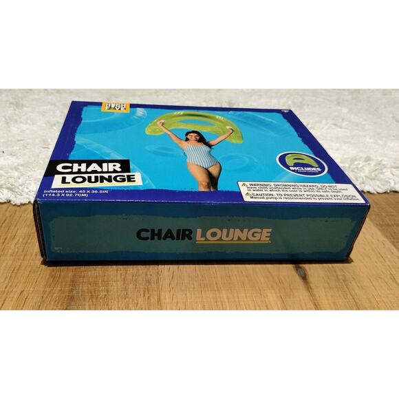 High Five Inflatable Lounge Chair Green Pool Float Swim Toys Floating Lake Beach - Picture 4 of 12